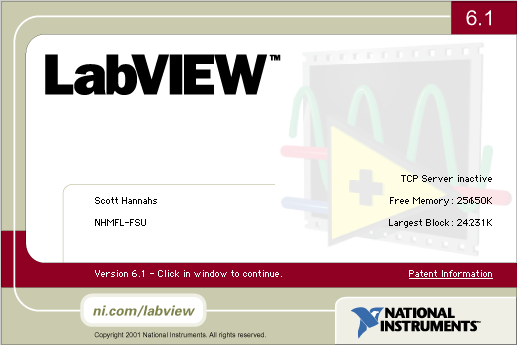 LabVIEW 6.1 About Box